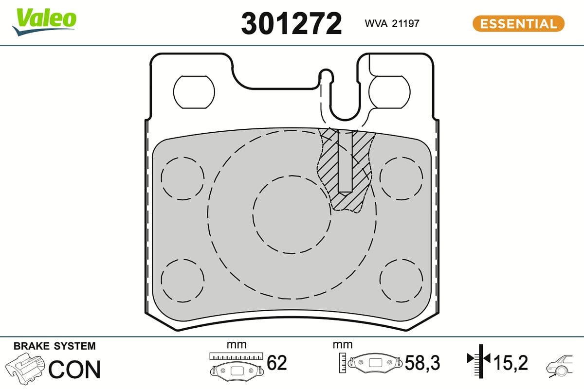 Jeu de 4 plaquettes de frein VALEO ref. 301272